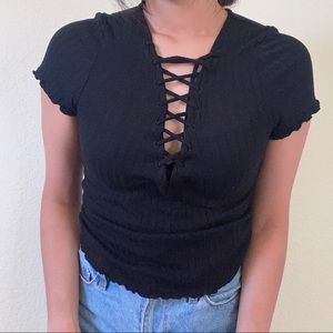 Urban Outfitters Black Ribbed tee